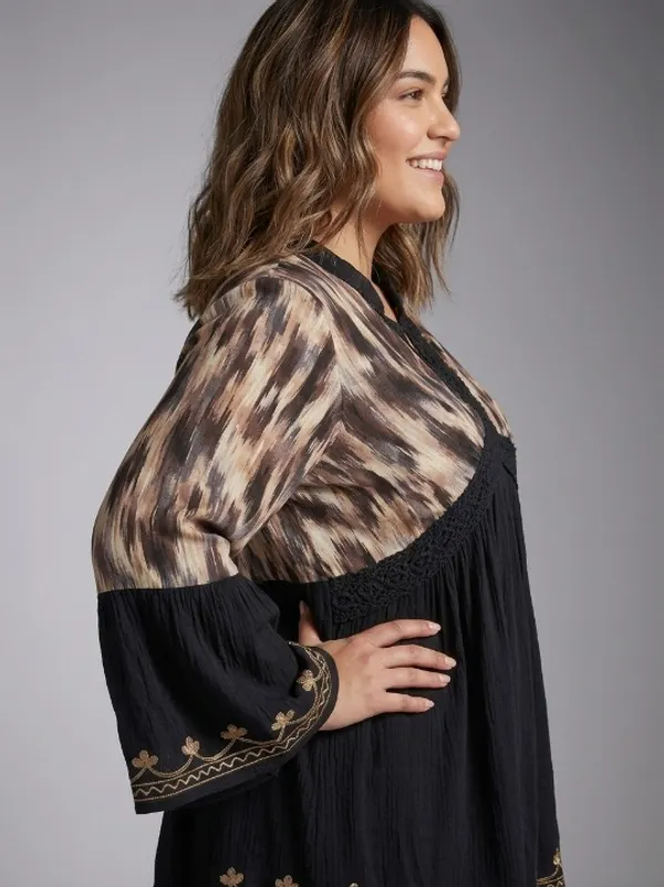 Women_Tunic_Longline_Beige_Floral_Embroidered_Tunic_Fit_and_Flare_Casual_Blouse_Top_for_Women_Longline