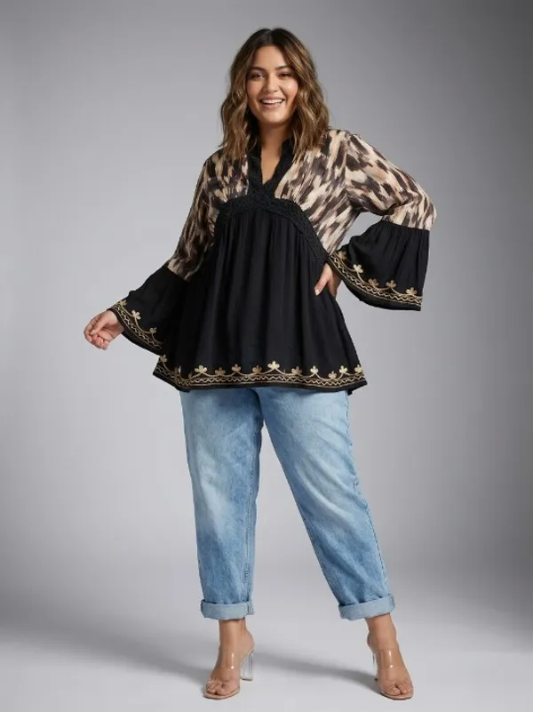 Women_Tunic_Longline_Beige_Floral_Embroidered_Tunic_Fit_and_Flare_Casual_Blouse_Top_for_Women_Longline