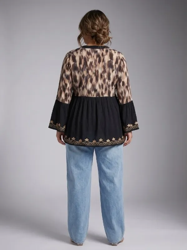 Women_Tunic_Longline_Beige_Floral_Embroidered_Tunic_Fit_and_Flare_Casual_Blouse_Top_for_Women_Longline