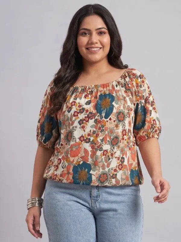 elastic_at_neck,sleeves_and_bottom,off_shoulder_neck_,_adjustable_length,3/4_slevees