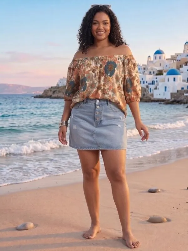 elastic_at_neck,sleeves_and_bottom,off_shoulder_neck_,_adjustable_length,3/4_slevees