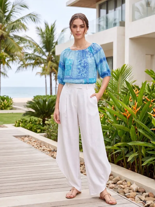 elastic_at_neck,sleeves_and_bottom,off_shoulder_neck_,_adjustable_length,3/4_slevees