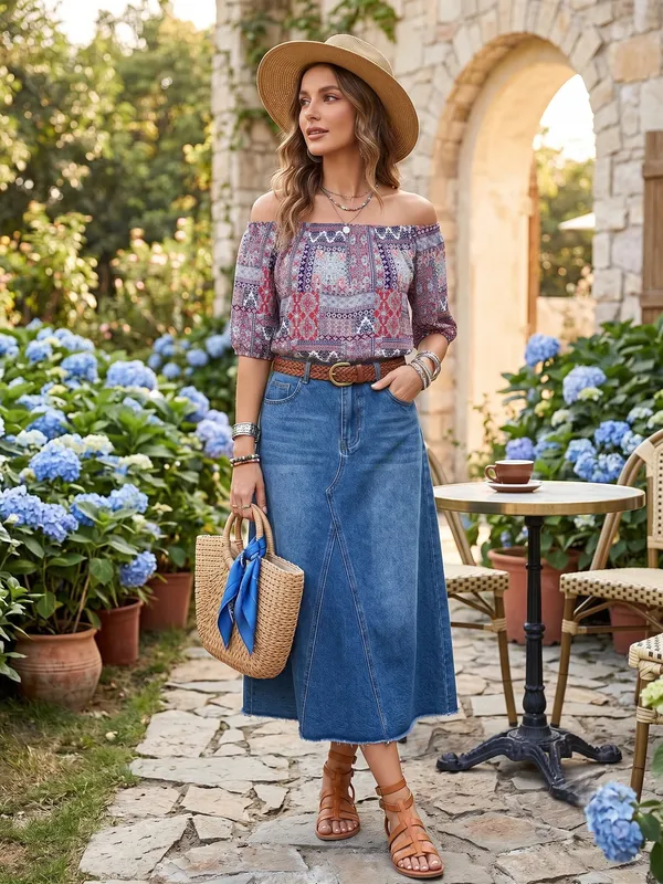 elastic_at_neck,sleeves_and_bottom,off_shoulder_neck_,_adjustable_length,3/4_slevees