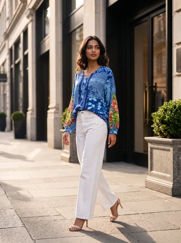 full_sleeves_v_neck,_front_button_open_,lace_in_front_,placement_printed_shirt