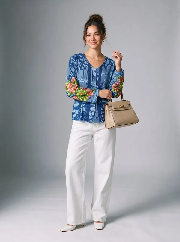 full_sleeves_v_neck,_front_button_open_,lace_in_front_,placement_printed_shirt