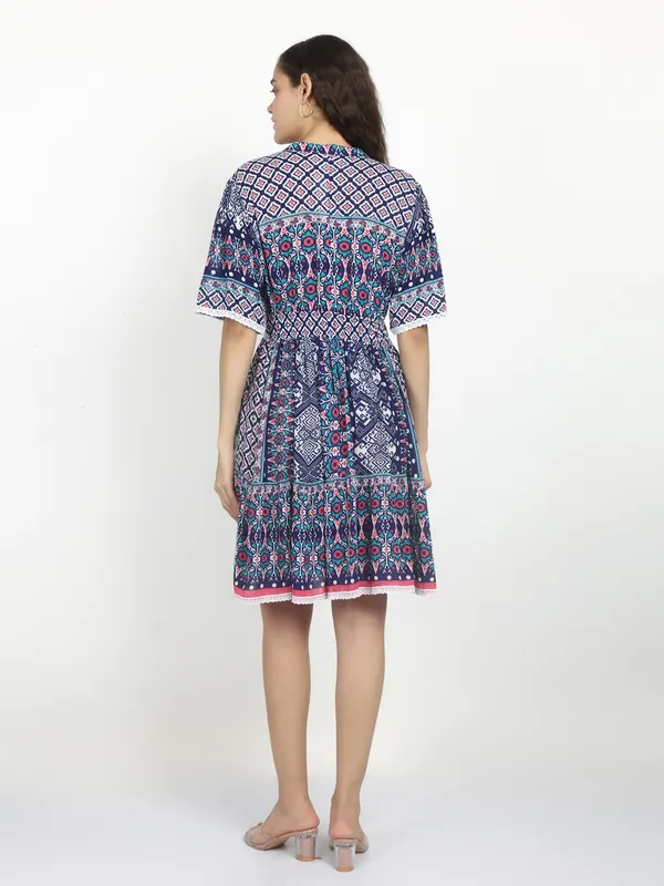 half_sleeves_V_neck_,_half_front_button,_lace_work,_ethnic_motif_printed_dress_kurti