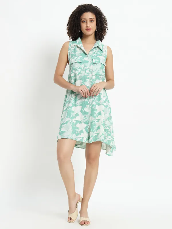 sleevless_front_button_collar_mini_dress_,_two_front_pockets