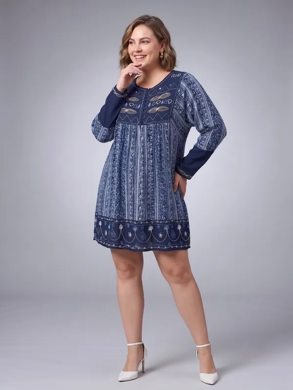 round_neck_,printed_full_sleeves,_half_front_open_buttons_Embroidered_short_tunic_kurti