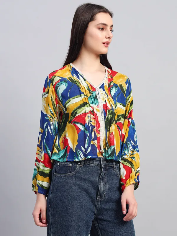 V_Neck_Full_Sleeves__Lace_Detailing_Printed_Top