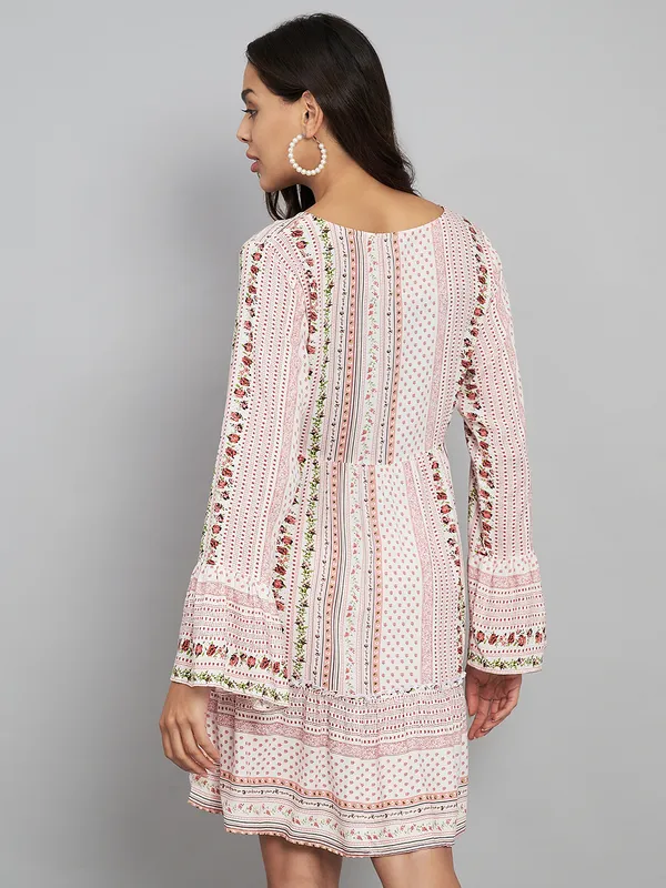 V_neck_long,_full_sleeves,_printed_Dress_WITH_DORI_AT_NECK