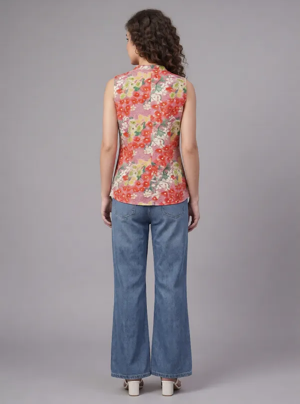 without_sleeves_v_neck_pleat_in_front_red_printed_top