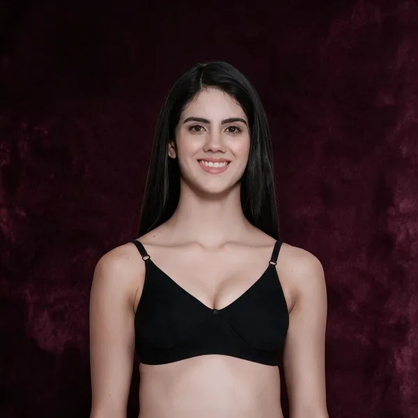 Black_Cotton_Non-Padded_Full_Coverage_Lace_Bra_For_Women