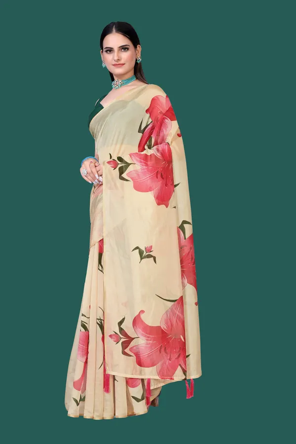 Soft_Silk_Organza_Saree_with_Gold_Zari_Border_-_Perfect_for_Party,_Wedding_and_Festival