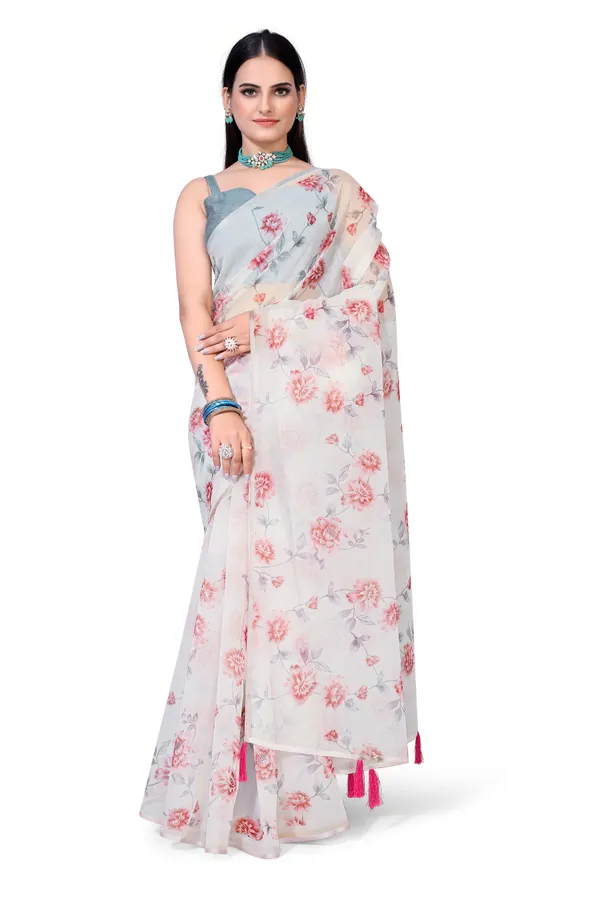 Soft_Silk_Organza_Saree_with_Gold_Zari_Border_-_Perfect_for_Party,_Wedding_and_Festival