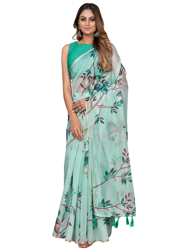 Soft_Silk_Organza_Saree_with_Gold_Zari_Border_-_Perfect_for_Party,_Wedding_and_Festival