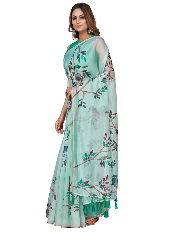 Soft_Silk_Organza_Saree_with_Gold_Zari_Border_-_Perfect_for_Party,_Wedding_and_Festival