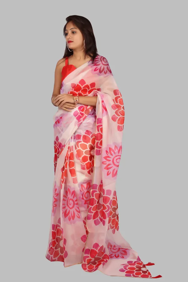 Soft_Silk_Organza_Saree_with_Gold_Zari_Border_-_Perfect_for_Party,_Wedding_and_Festival
