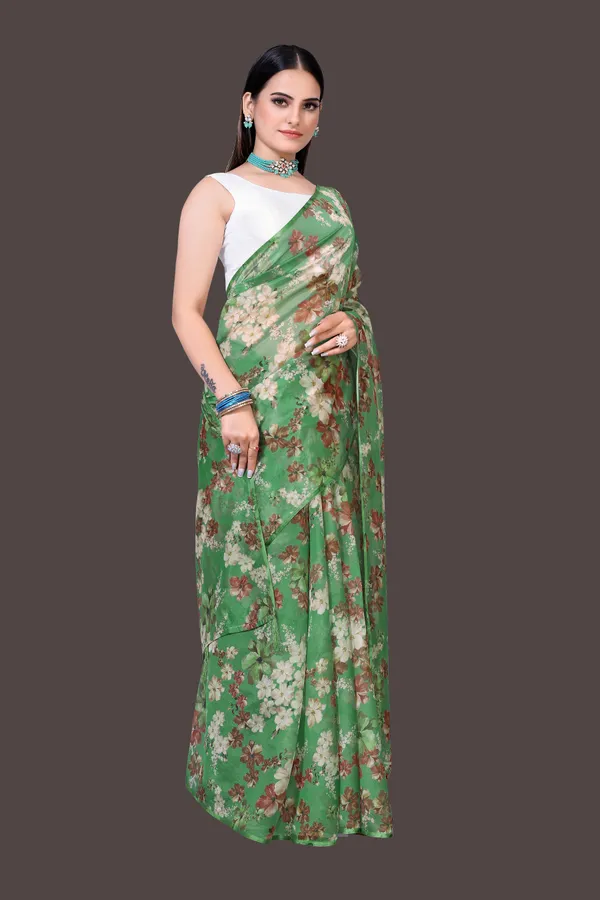 Soft_Silk_Organza_Saree_with_Gold_Zari_Border_-_Perfect_for_Party,_Wedding_and_Festival