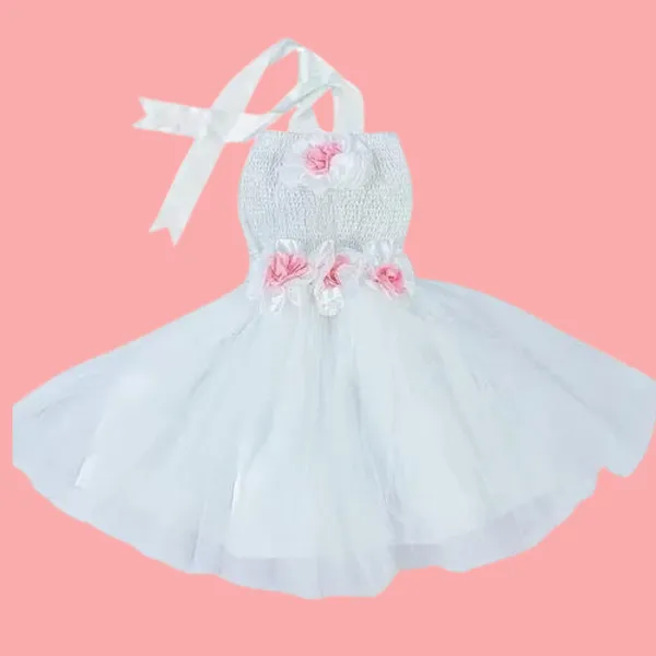 White_Net_Solid_Halter_Neck_Tutu_Dress_For_Girls