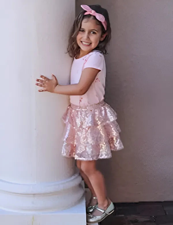 Golden_Sequin_Ruffle_Detail_Skirt_For_Girls