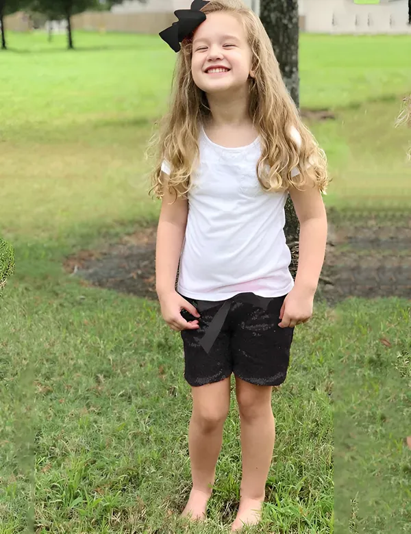 Black_Sequin_Bow_Detailed_Shorts_For_Girls