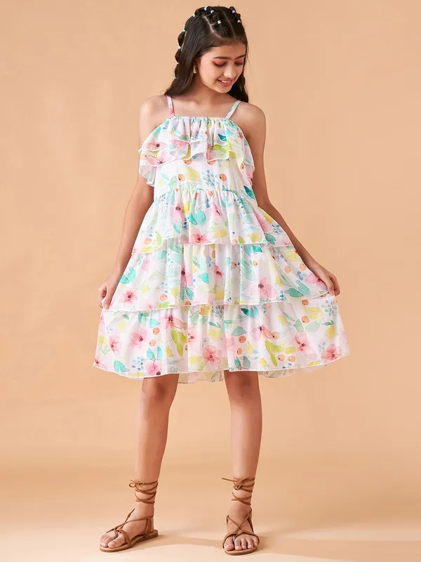 White__Dress_for_Girl_|_Fit_and_Flare_Knee_Length