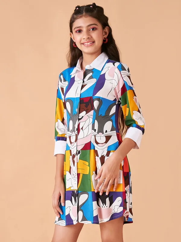 Multicolor_Dress_for_Girl_|_Shirt_Midi_Casual