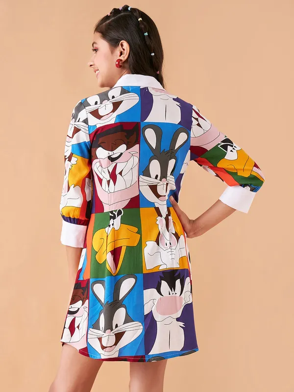 Multicolor_Dress_for_Girl_|_Shirt_Midi_Casual