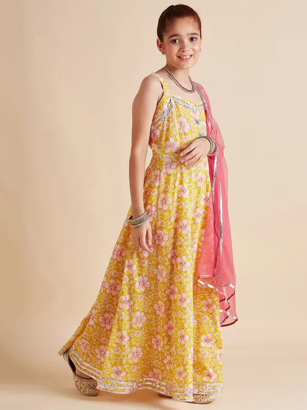 Yellow_Dress_for_Girl_|_Floral_Maxi_Gown