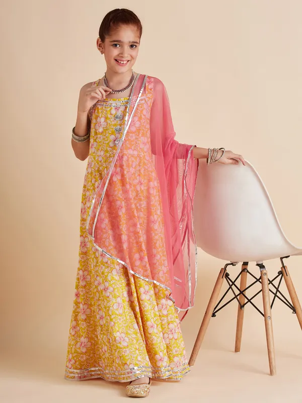 Yellow_Dress_for_Girl_|_Floral_Maxi_Gown