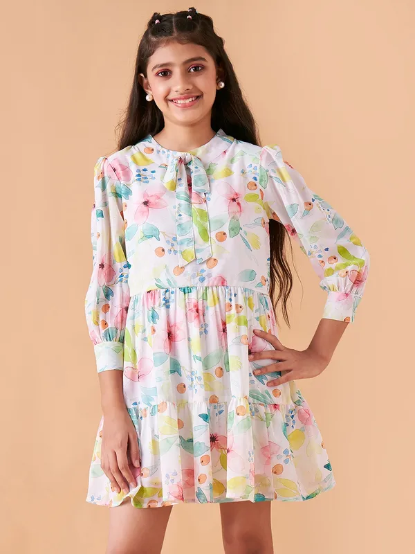 White__Dress_for_Girl_|_A-Line_Dress_Knee_Length_Casual