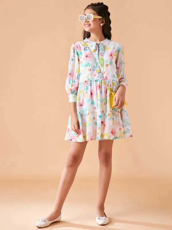 White__Dress_for_Girl_|_A-Line_Dress_Knee_Length_Casual