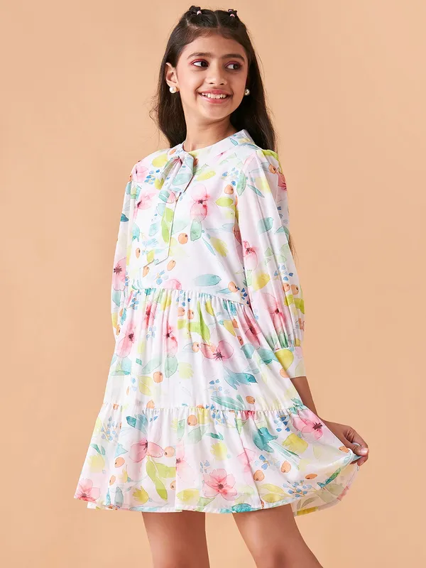 White__Dress_for_Girl_|_A-Line_Dress_Knee_Length_Casual