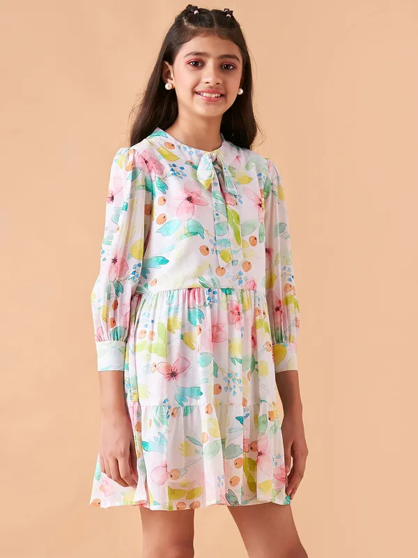 White__Dress_for_Girl_|_A-Line_Dress_Knee_Length_Casual