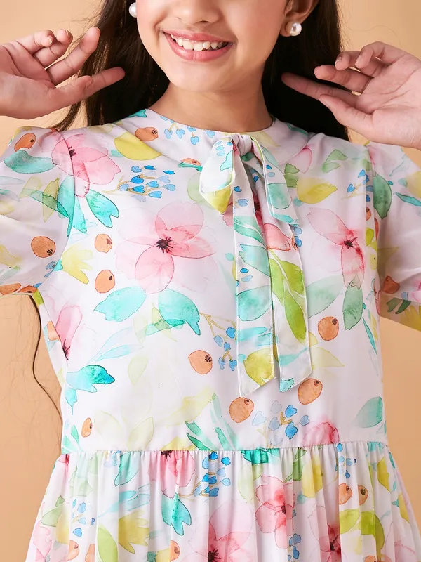 White__Dress_for_Girl_|_A-Line_Dress_Knee_Length_Casual