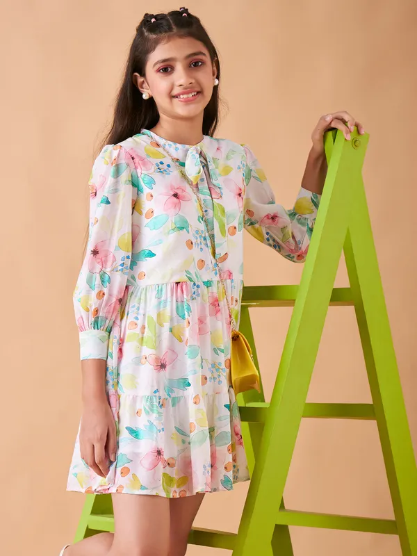 White__Dress_for_Girl_|_A-Line_Dress_Knee_Length_Casual