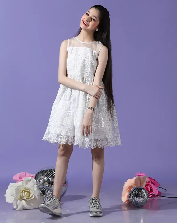 Girls_Self_Design_A-Line_Knee_Length_Dress_|_White