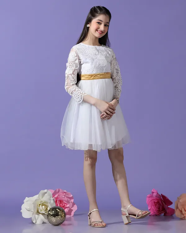 Girls_Self_Design_A-Line_Knee_Length_Dress_|_White