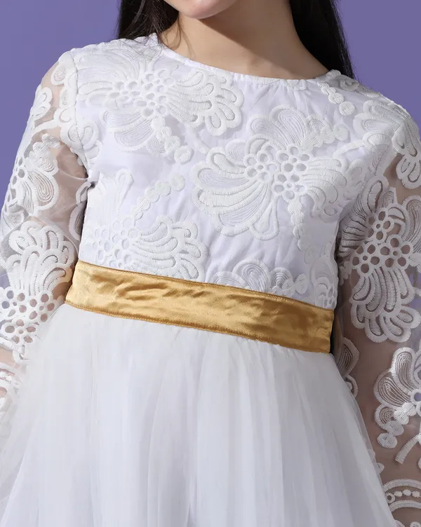 Girls_Self_Design_A-Line_Knee_Length_Dress_|_White