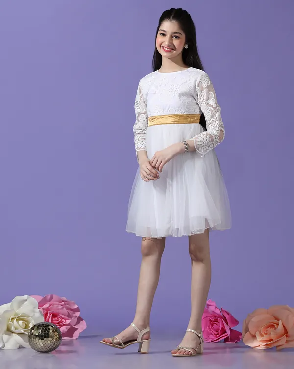 Girls_Self_Design_A-Line_Knee_Length_Dress_|_White
