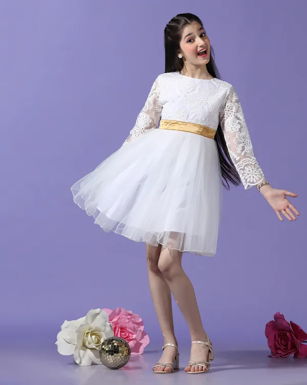 Girls_Self_Design_A-Line_Knee_Length_Dress_|_White