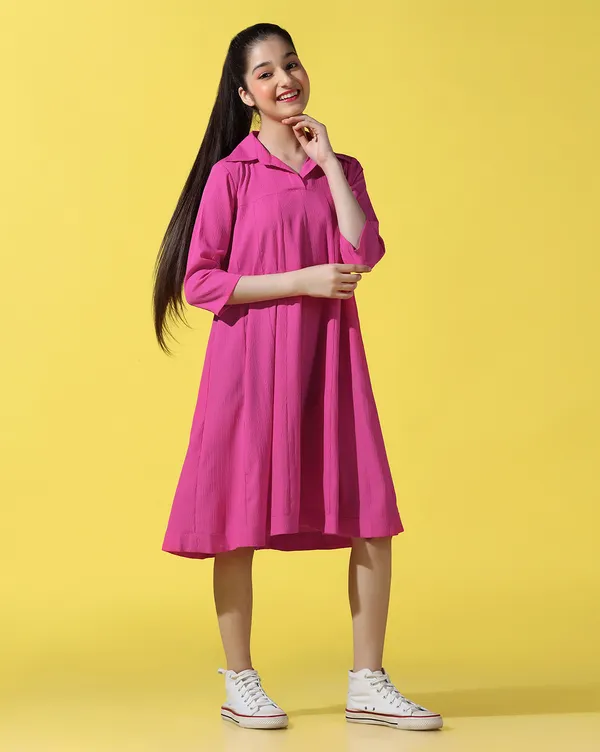Girls_Printed_Empire_Midi_Dress_|_Magenta