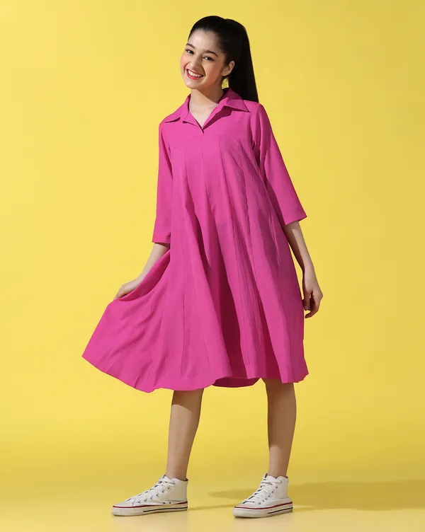 Girls_Printed_Empire_Midi_Dress_|_Magenta