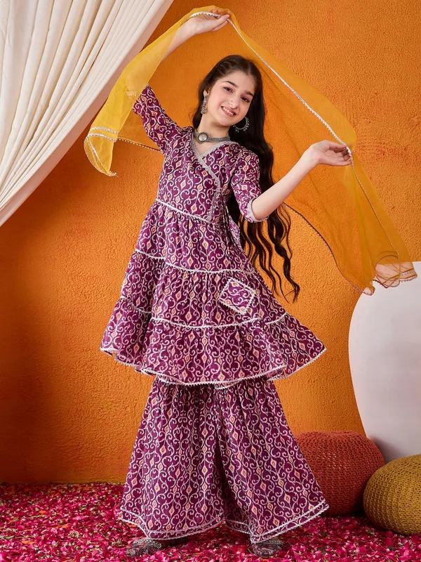 Cherry_&_Jerry_Purple_Chinon_Silk_Kurta_Set_With_Dupatta