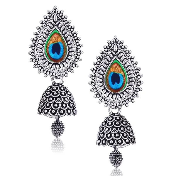 Earrings_for_women_fashion_jhumka_oxidised_Silver_Earrings_for_women_Combo_chandbali_pearl_stylish_Butterfly_jhumkas_traditional_Jhumki_Peacock_Earrings_For_girls_South_Temple_Ear_Rings_-M734