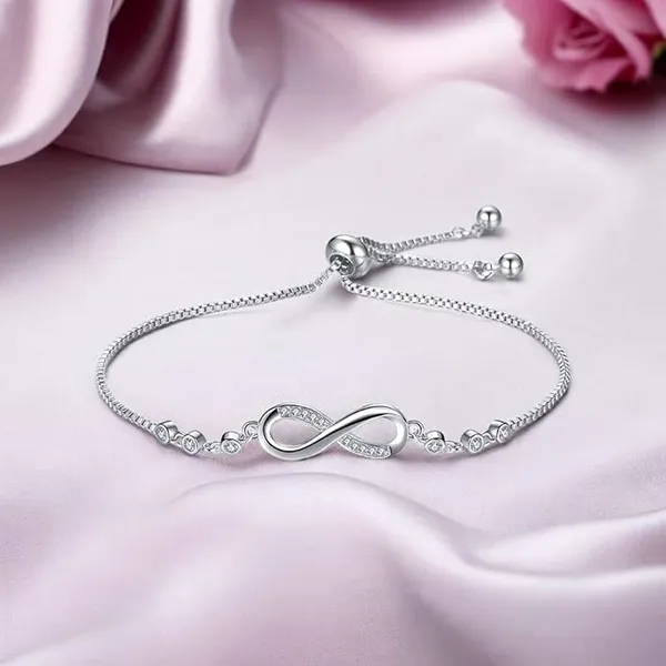 Infinity_Shape_Cubic_Zirconia_Diamond_Bracelet_for_Women_&_Girls,_Jewelry_for_Gift,_Adjustable_Charm_Bracelet