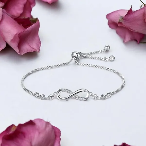 Infinity_Shape_Cubic_Zirconia_Diamond_Bracelet_for_Women_&_Girls,_Jewelry_for_Gift,_Adjustable_Charm_Bracelet