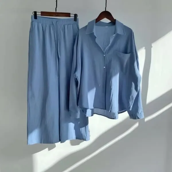 Charming Chic Urban Chic Cotton Co Ord Set for Women (sky blue) Price ...