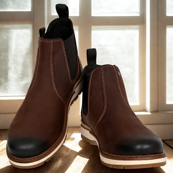Brown_Leather_Round_Toe_Mid_Top_Chelsea_Boots