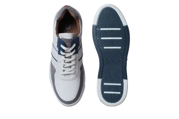 White_&_Grey_leather_Lace-up_Sneakers_for_Men